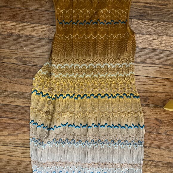 missoni 40 (us xs-s) nwt cottagecore crochet woven ochre dress - Picture 14 of 14